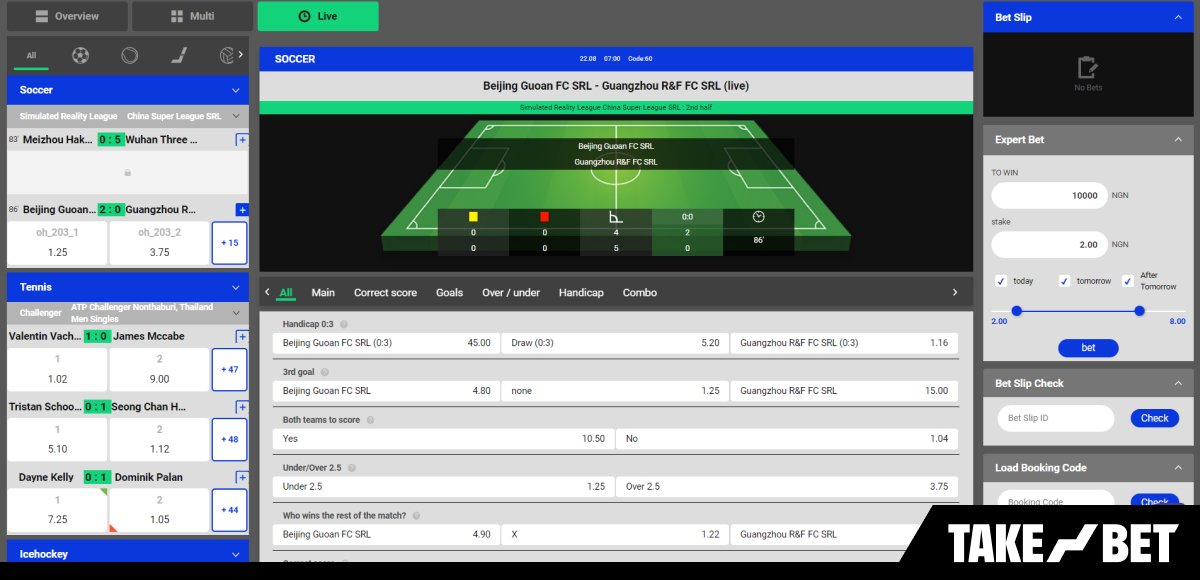 Nairabet live betting (screenshot)