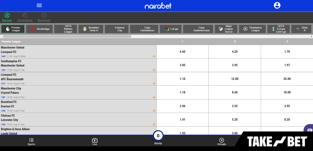 Nairabet new mobile website (screenshot)