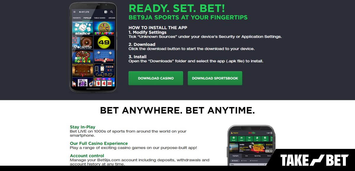 Bet9ja mobile app download for Android (screenshot)