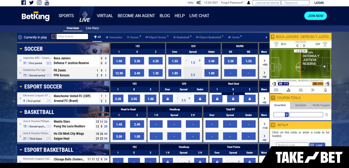 BetKing virtual betting (screenshot)