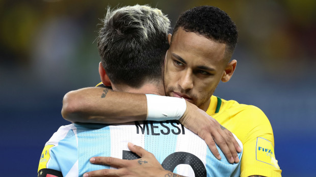 Neymar meets Messi in a Brazil vs Argentina match